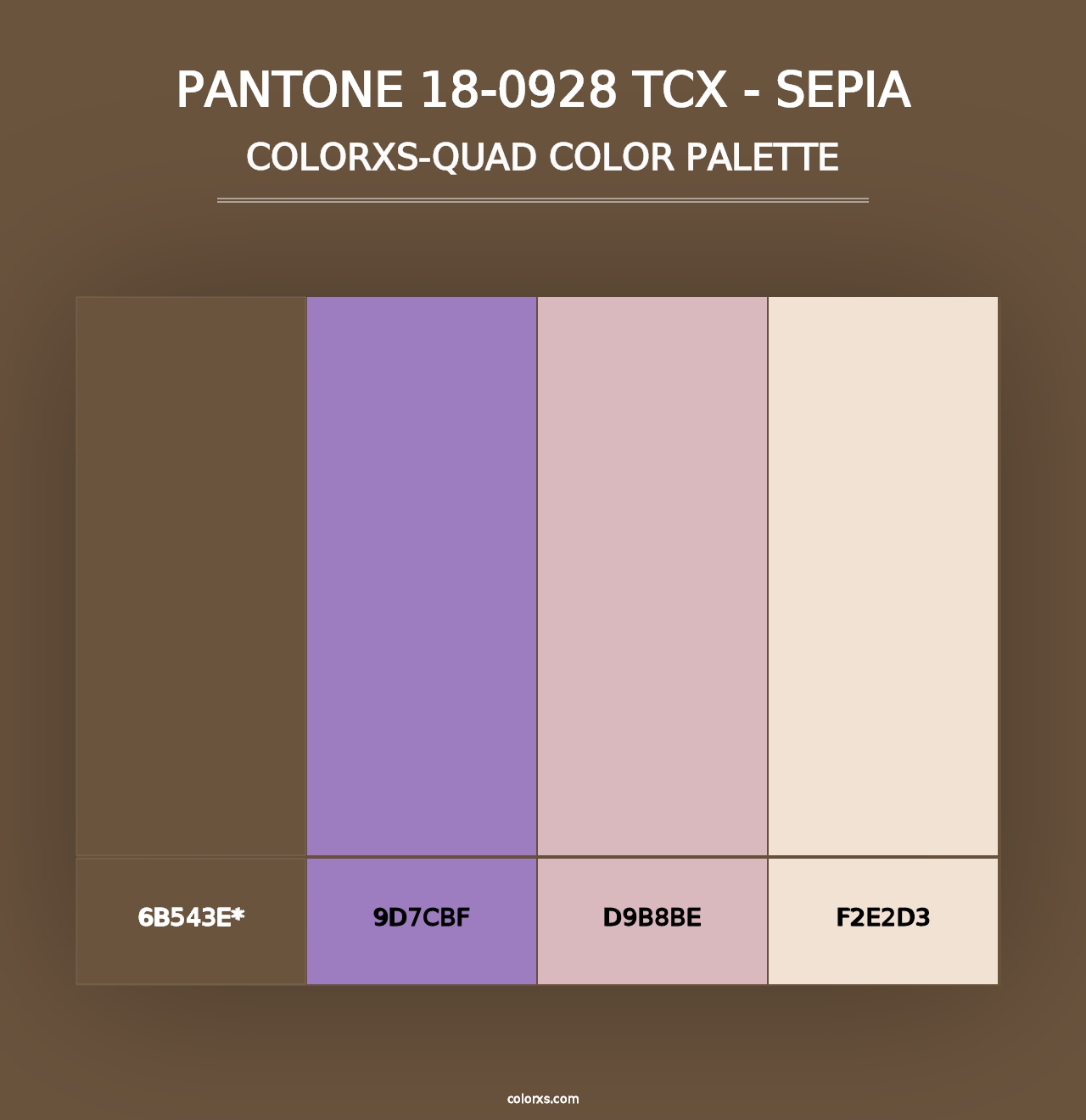 PANTONE 18-0928 TCX - Sepia - Colorxs Quad Palette