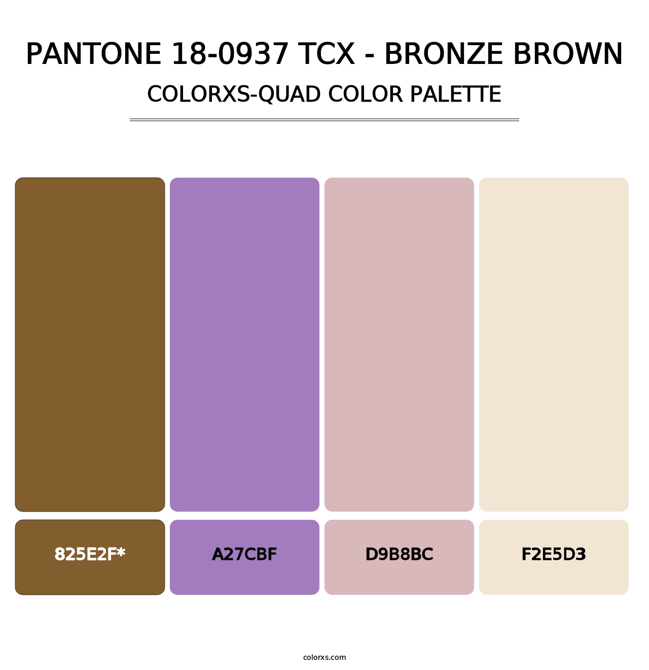 PANTONE 18-0937 TCX - Bronze Brown - Colorxs Quad Palette