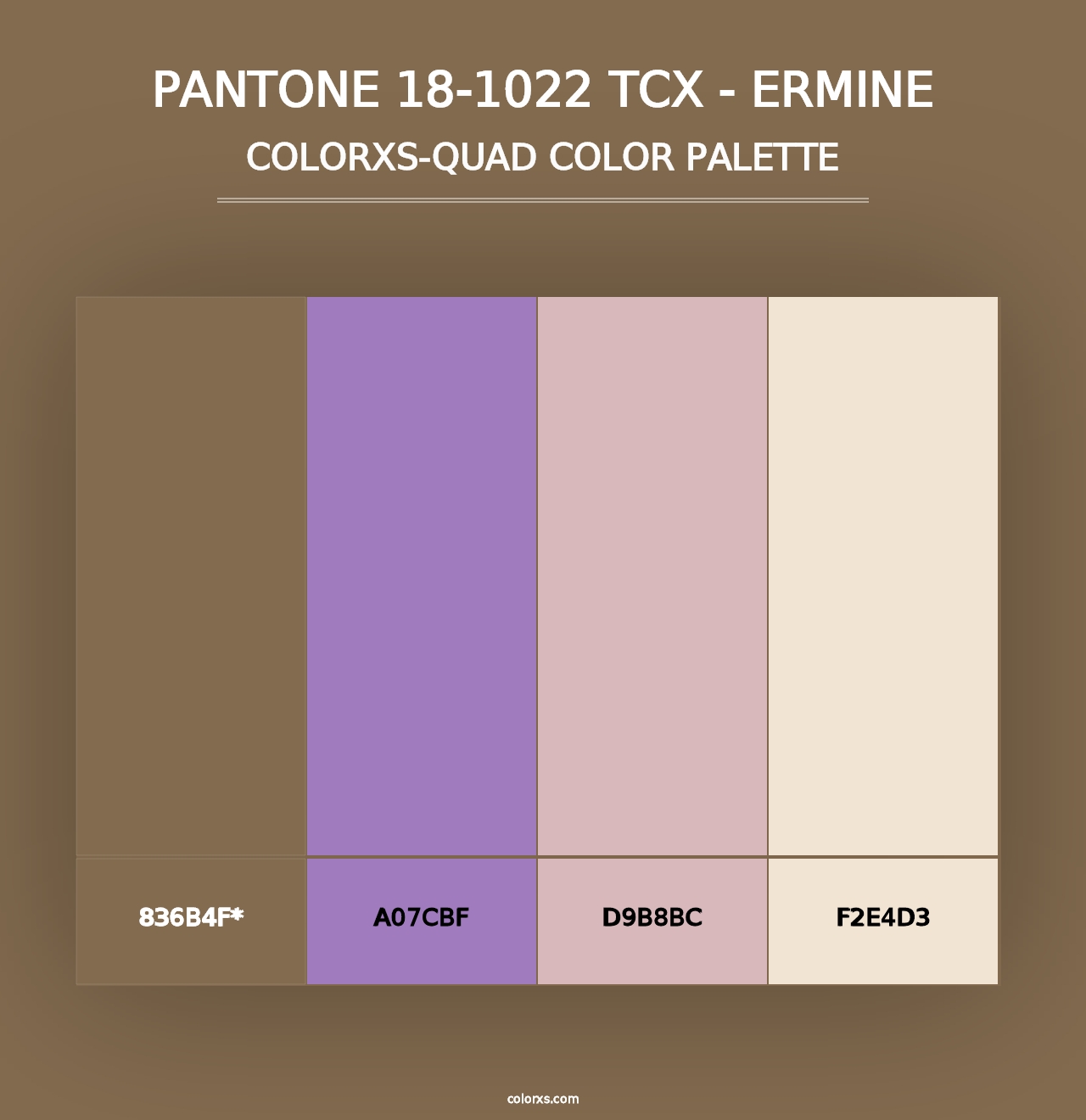 PANTONE 18-1022 TCX - Ermine - Colorxs Quad Palette