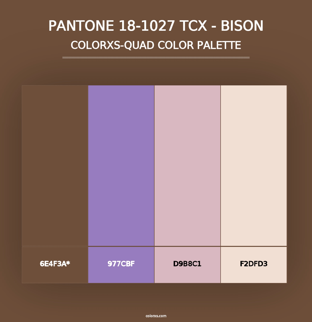 PANTONE 18-1027 TCX - Bison - Colorxs Quad Palette