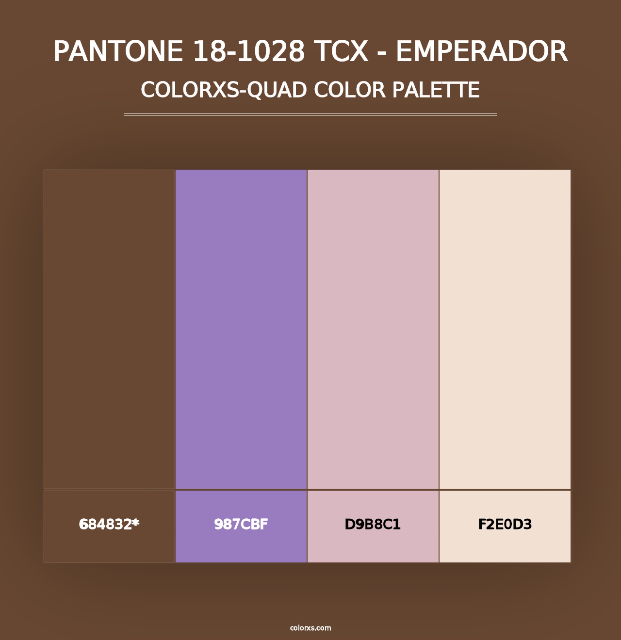 PANTONE 18-1028 TCX - Emperador - Colorxs Quad Palette