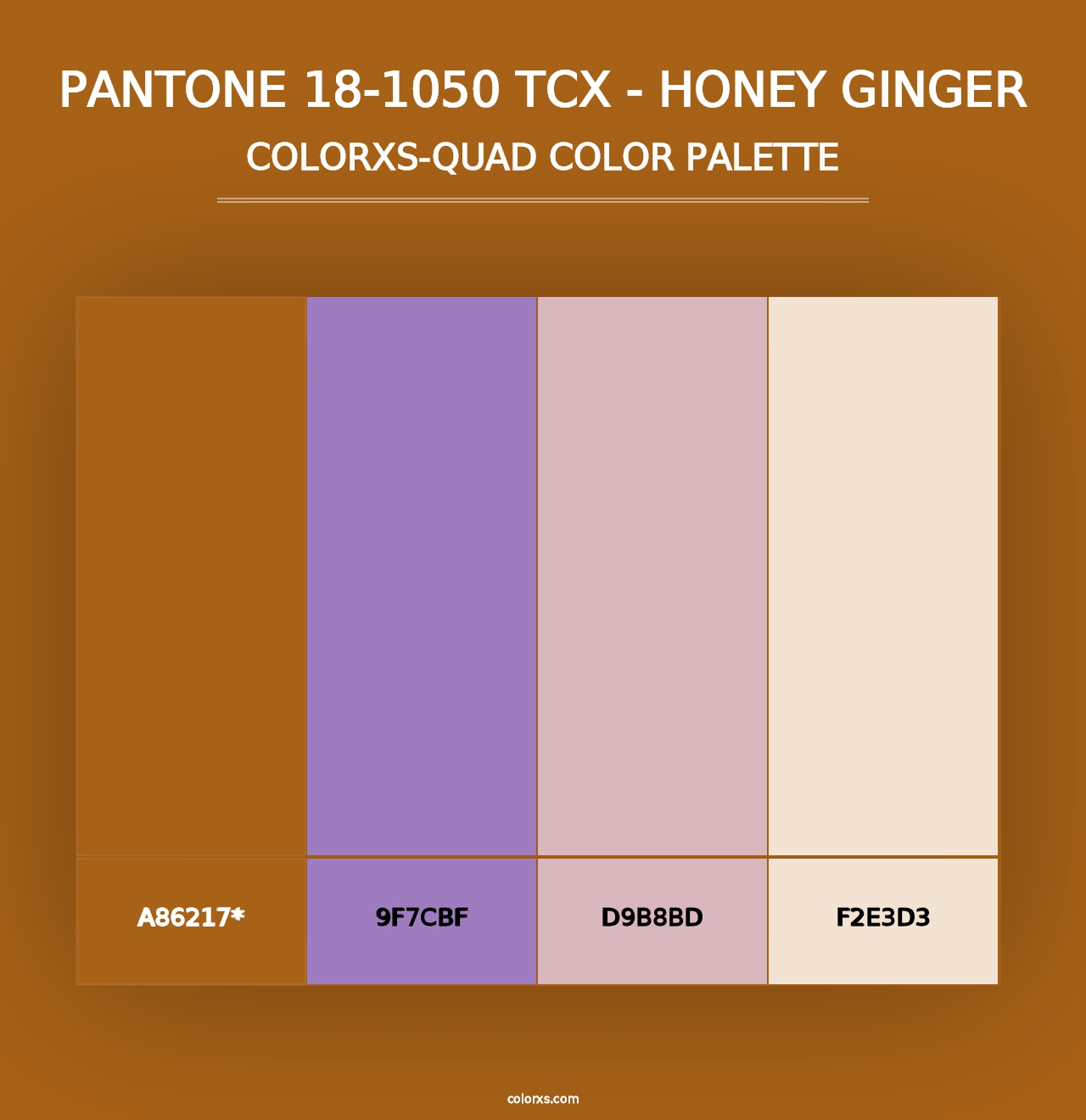 PANTONE 18-1050 TCX - Honey Ginger - Colorxs Quad Palette