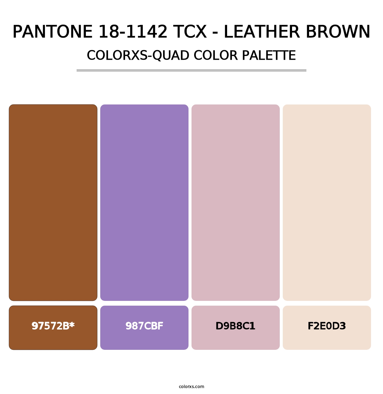 PANTONE 18-1142 TCX - Leather Brown - Colorxs Quad Palette