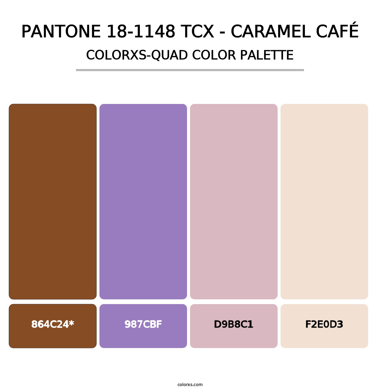 PANTONE 18-1148 TCX - Caramel Café - Colorxs Quad Palette