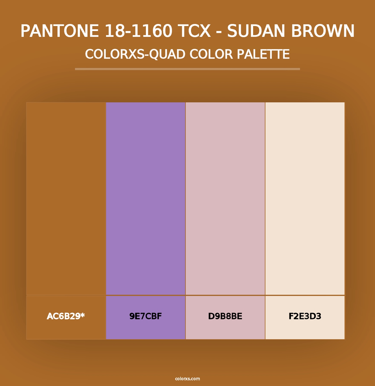 PANTONE 18-1160 TCX - Sudan Brown - Colorxs Quad Palette