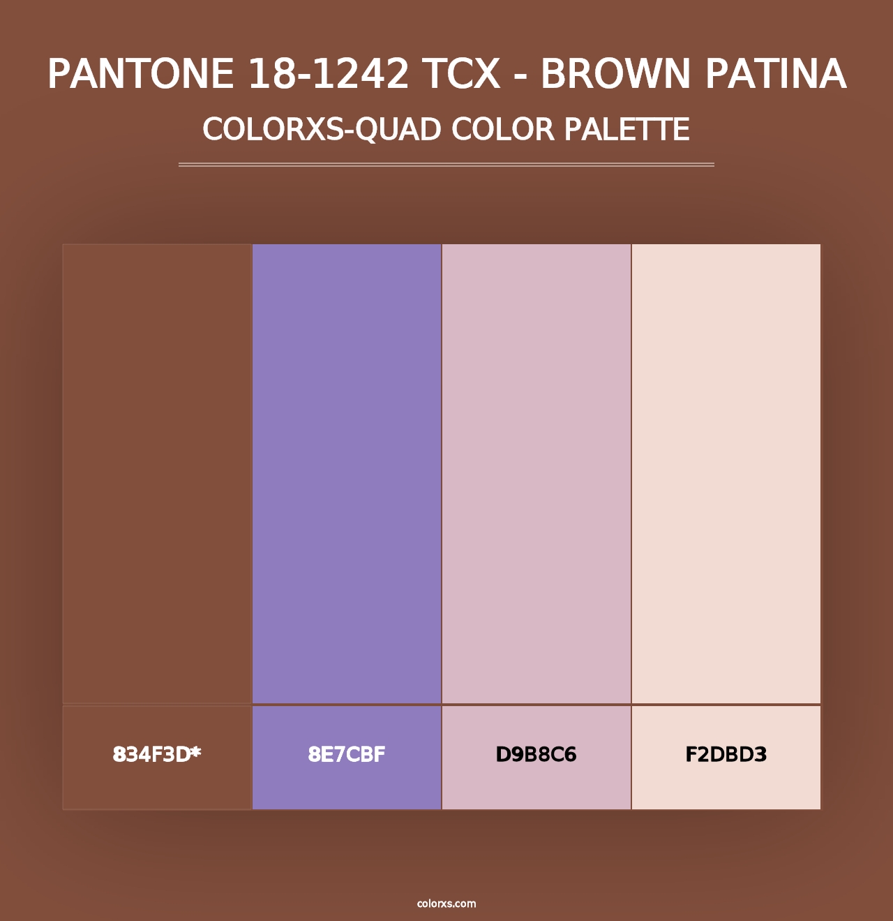 PANTONE 18-1242 TCX - Brown Patina - Colorxs Quad Palette