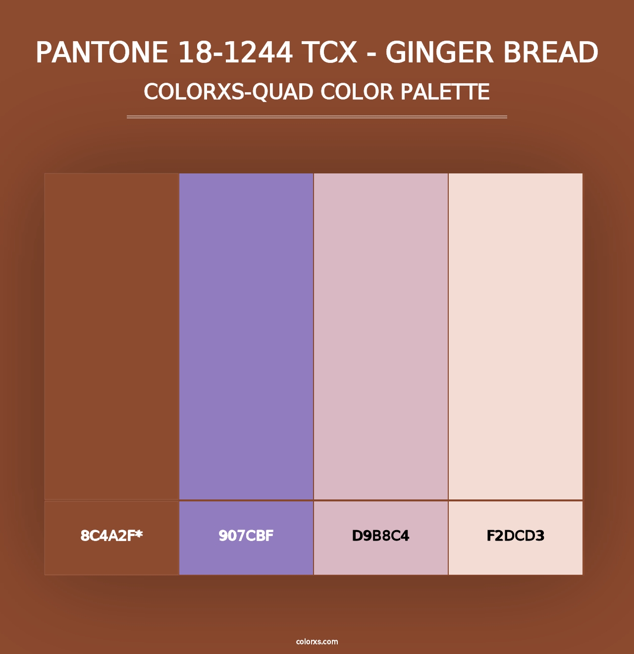 PANTONE 18-1244 TCX - Ginger Bread - Colorxs Quad Palette