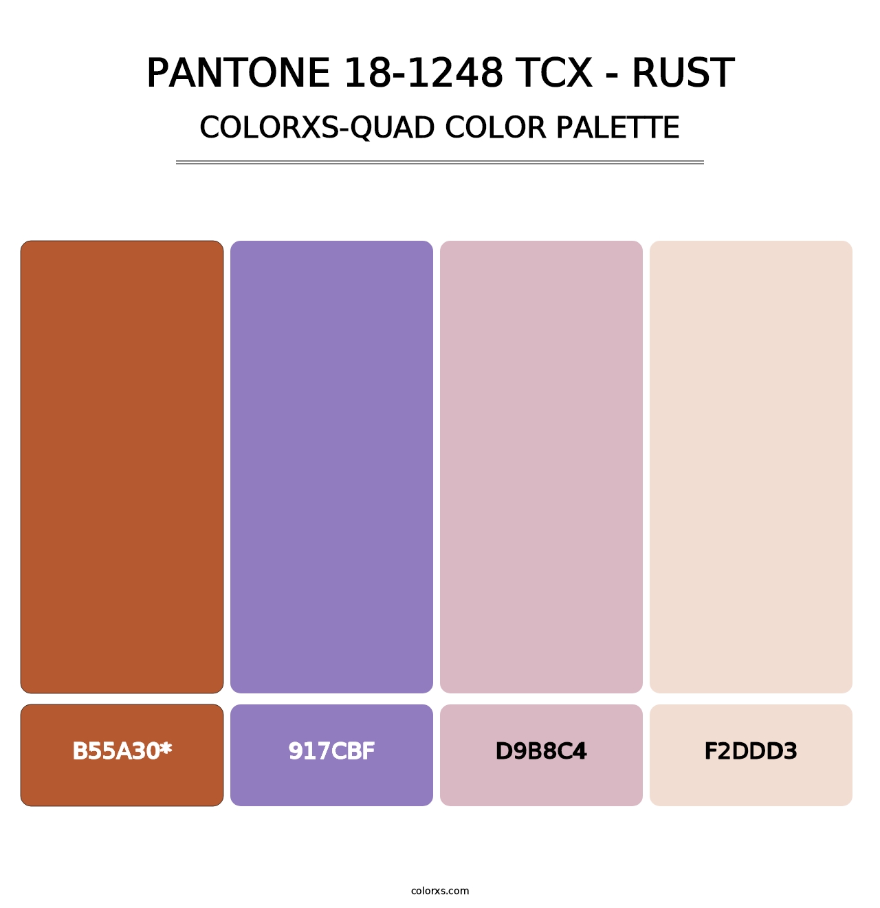 PANTONE 18-1248 TCX - Rust - Colorxs Quad Palette