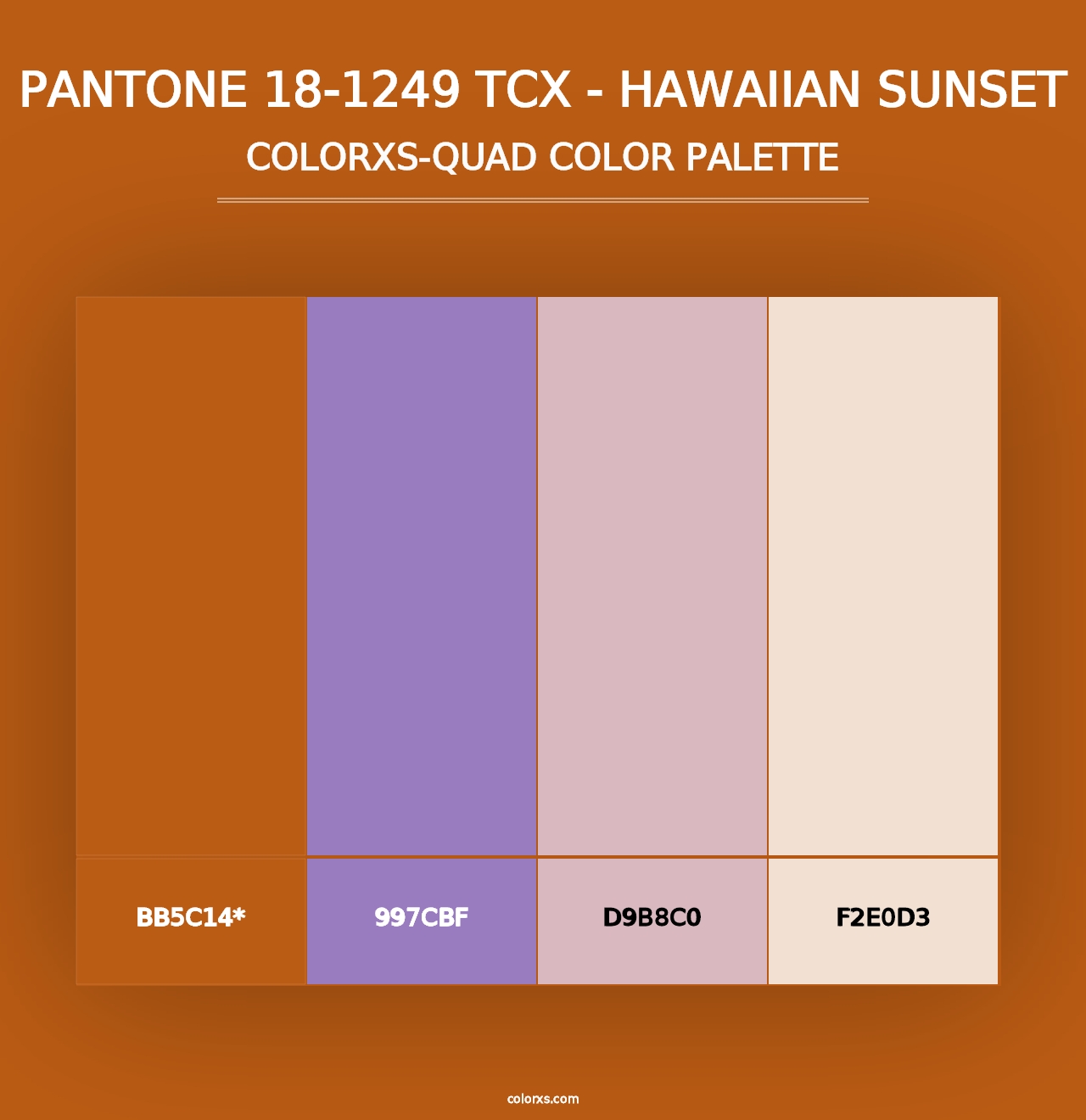 PANTONE 18-1249 TCX - Hawaiian Sunset - Colorxs Quad Palette