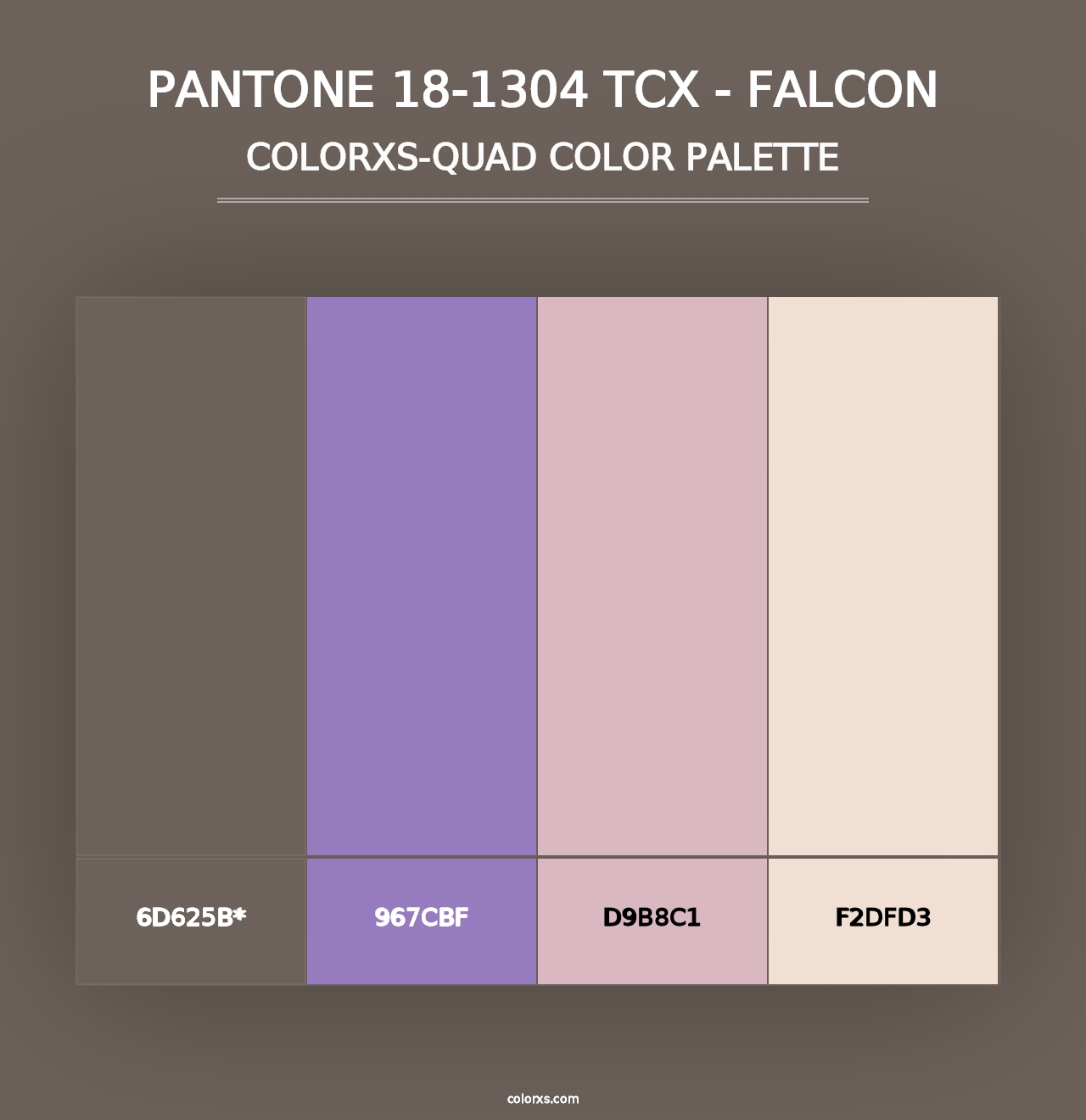 PANTONE 18-1304 TCX - Falcon - Colorxs Quad Palette