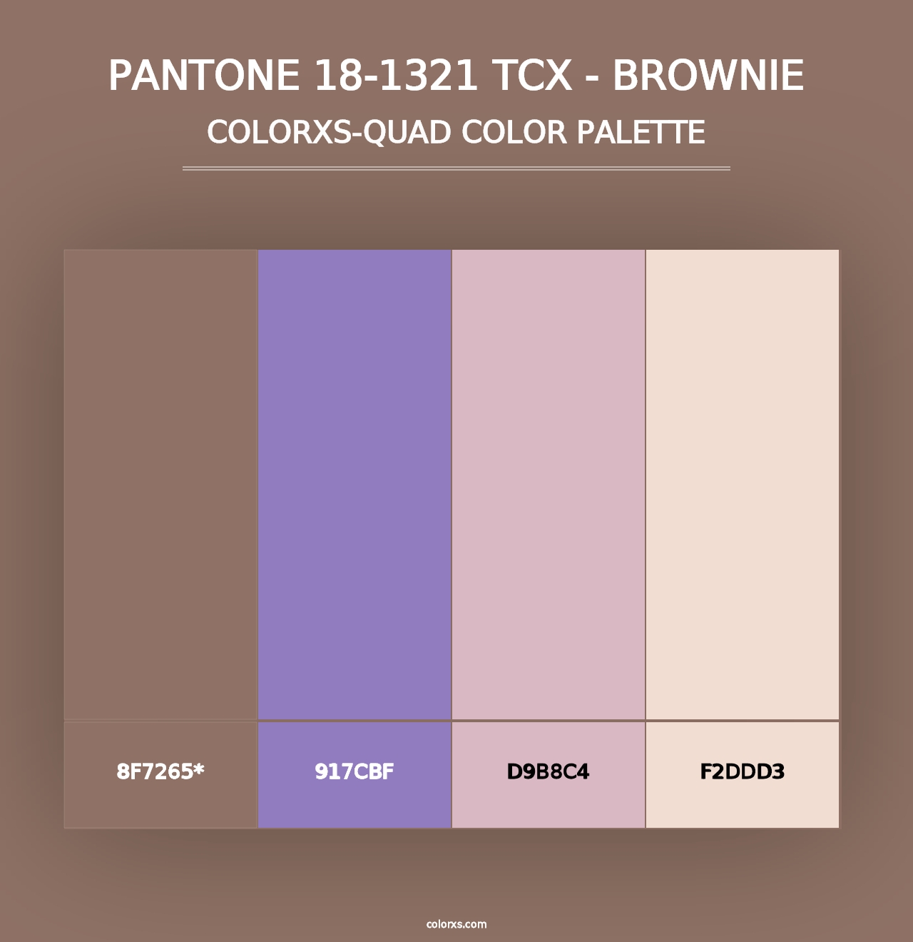 PANTONE 18-1321 TCX - Brownie - Colorxs Quad Palette