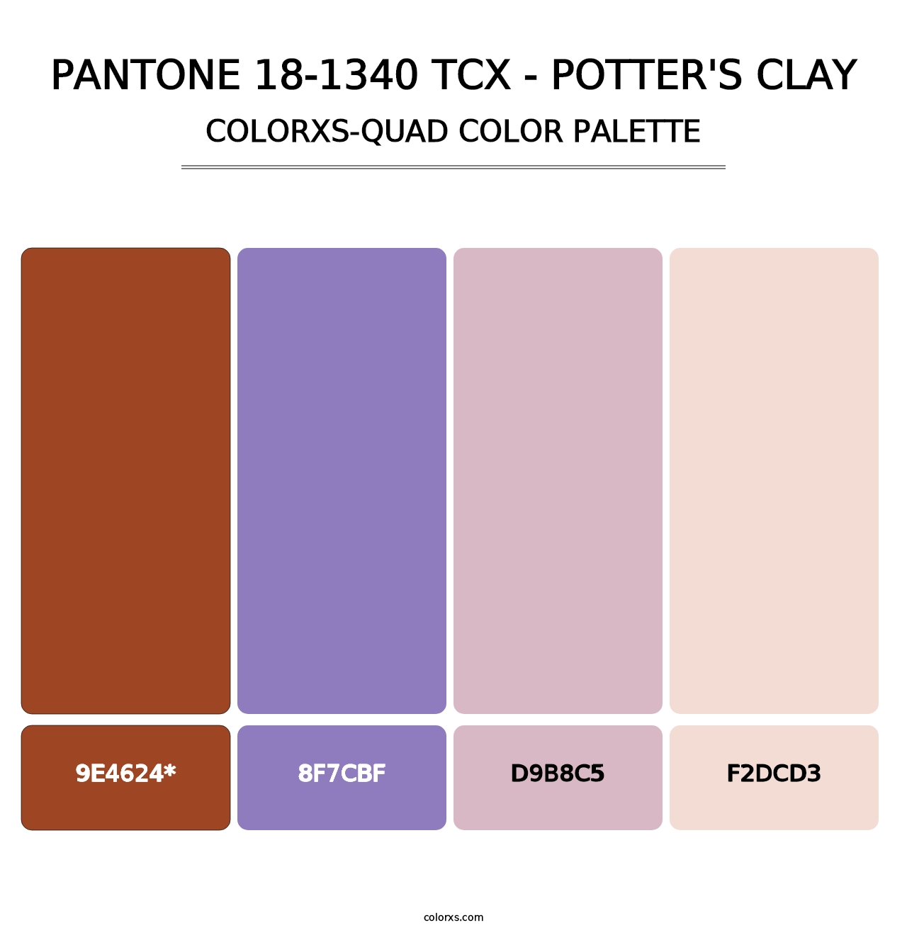 PANTONE 18-1340 TCX - Potter's Clay - Colorxs Quad Palette