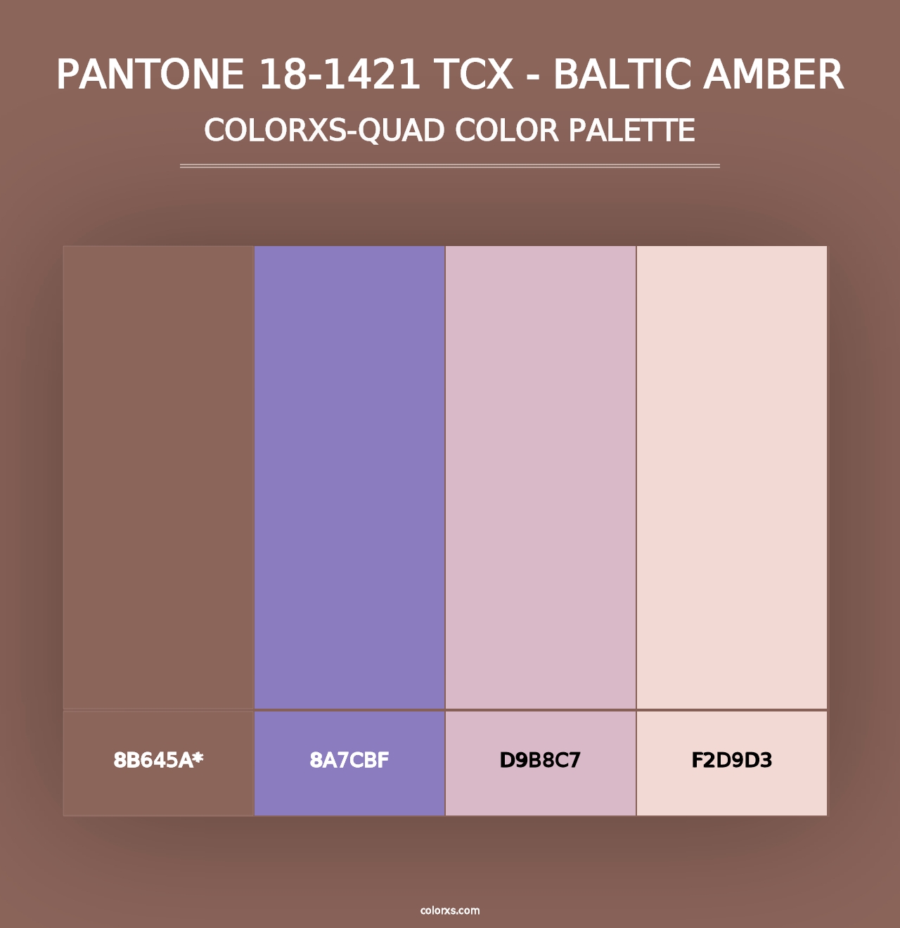 PANTONE 18-1421 TCX - Baltic Amber - Colorxs Quad Palette