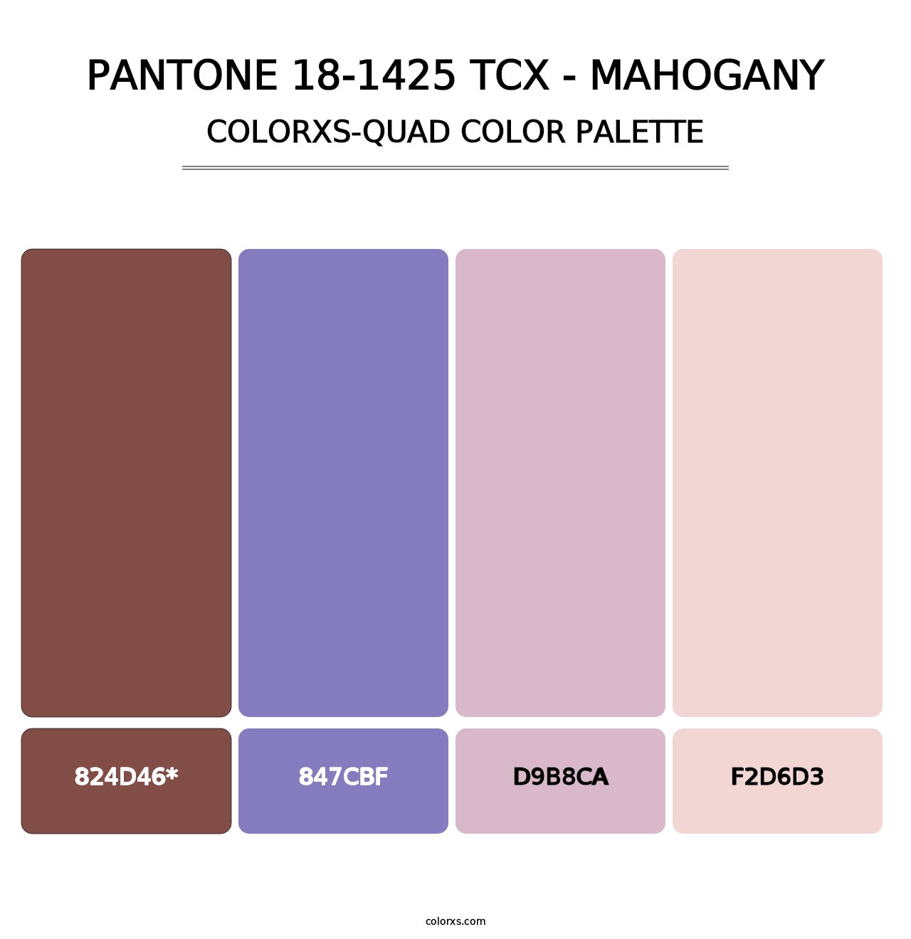 PANTONE 18-1425 TCX - Mahogany - Colorxs Quad Palette