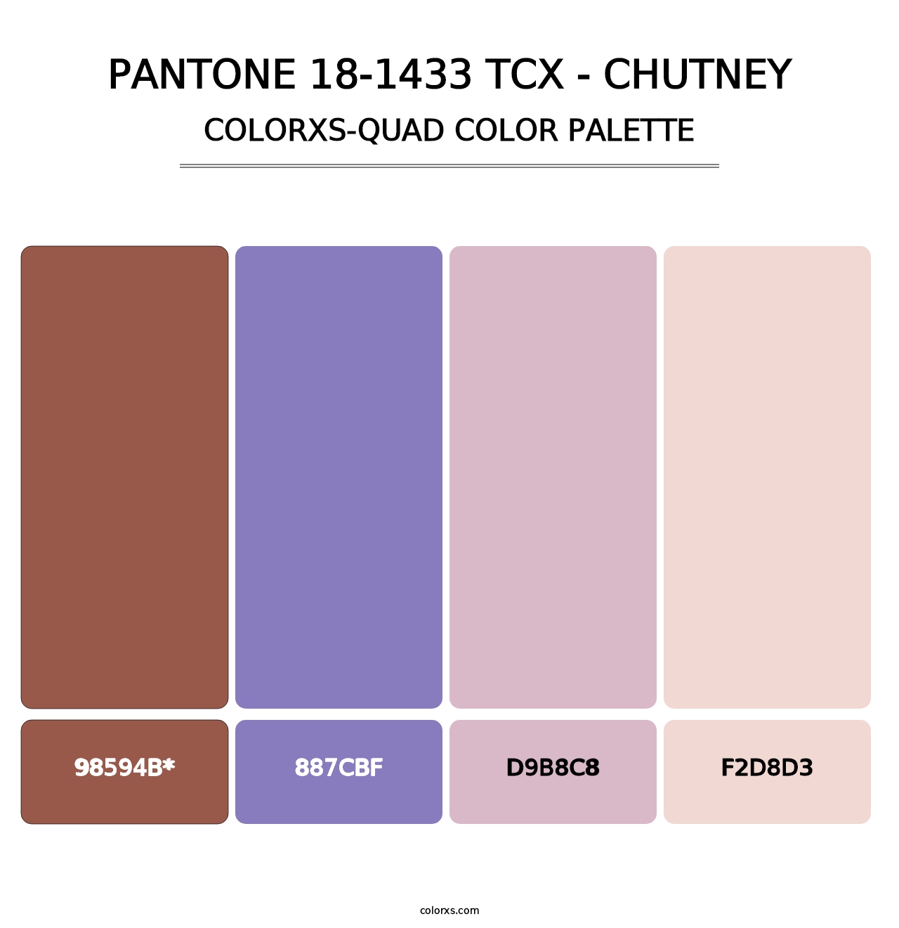 PANTONE 18-1433 TCX - Chutney - Colorxs Quad Palette