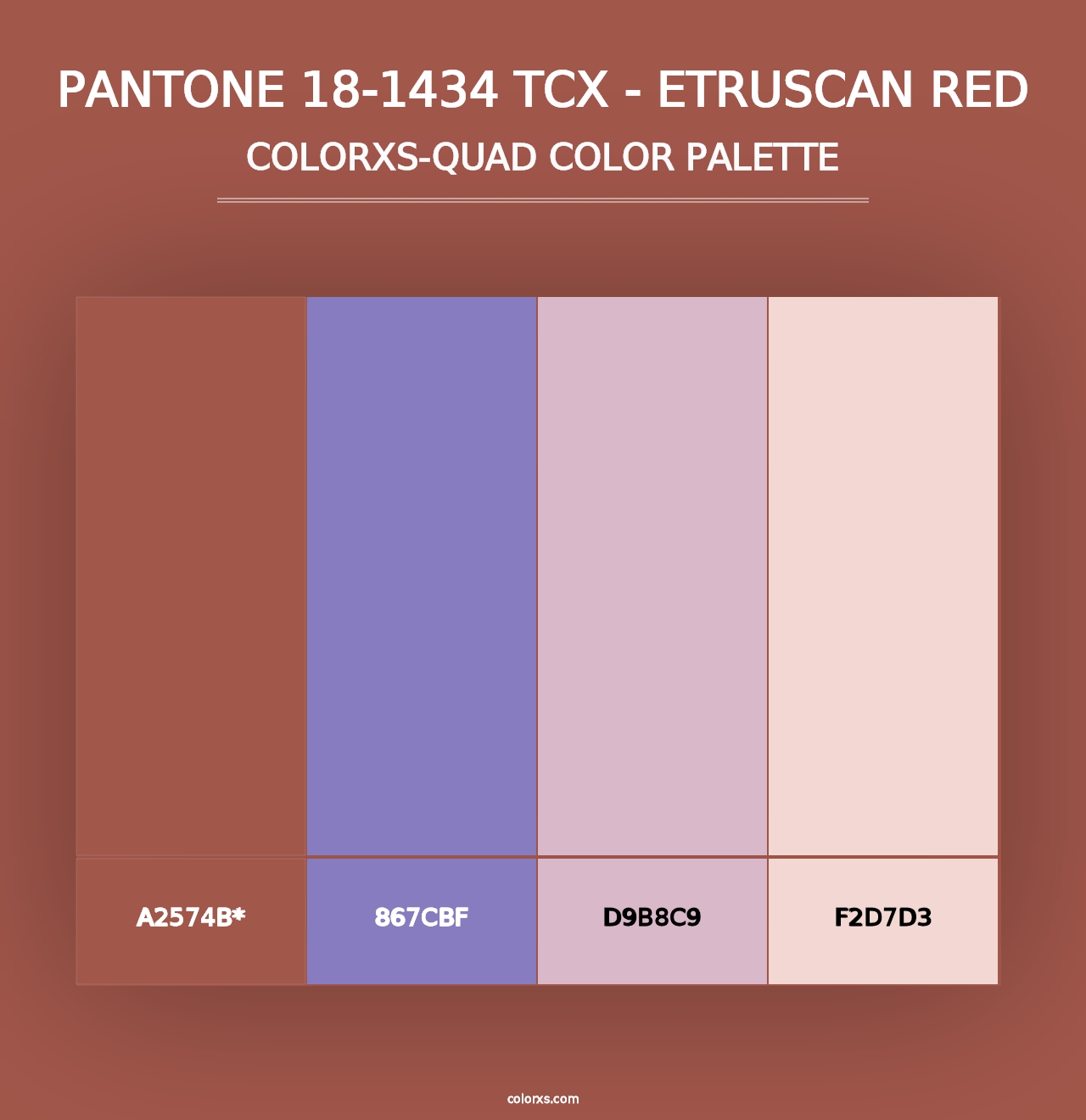 PANTONE 18-1434 TCX - Etruscan Red - Colorxs Quad Palette