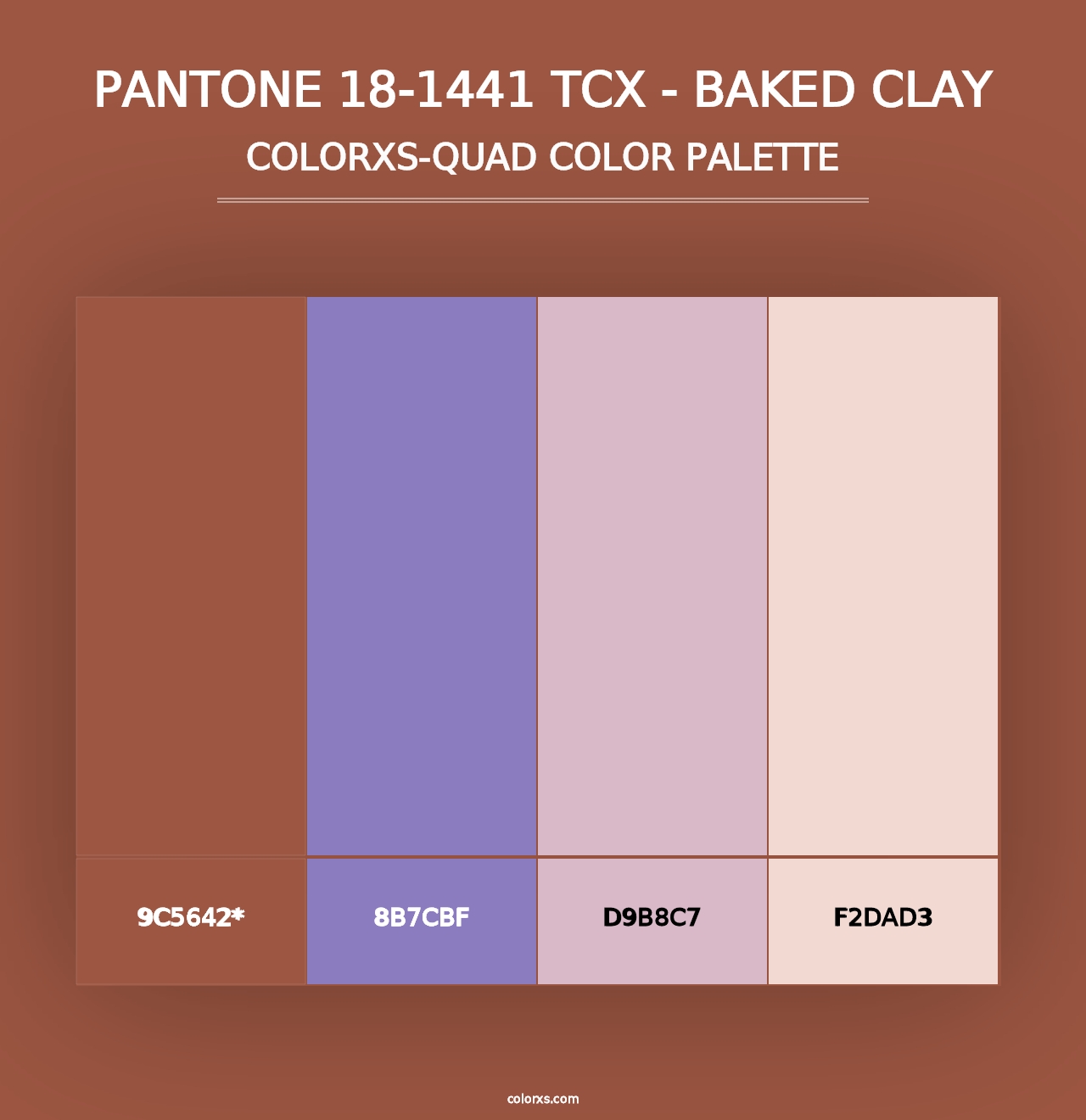 PANTONE 18-1441 TCX - Baked Clay - Colorxs Quad Palette