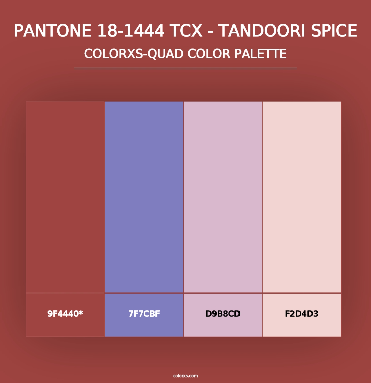 PANTONE 18-1444 TCX - Tandoori Spice - Colorxs Quad Palette