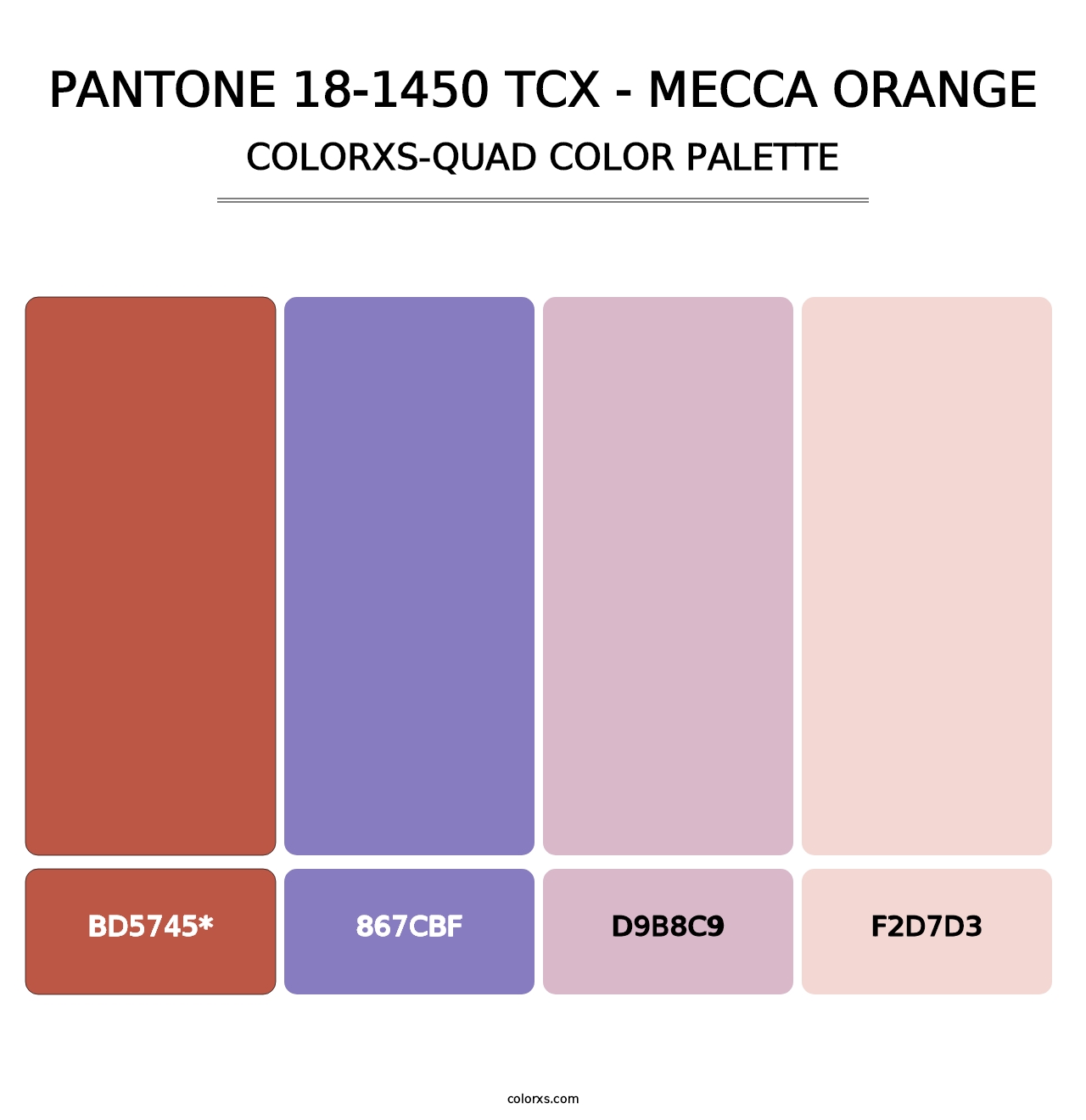 PANTONE 18-1450 TCX - Mecca Orange - Colorxs Quad Palette