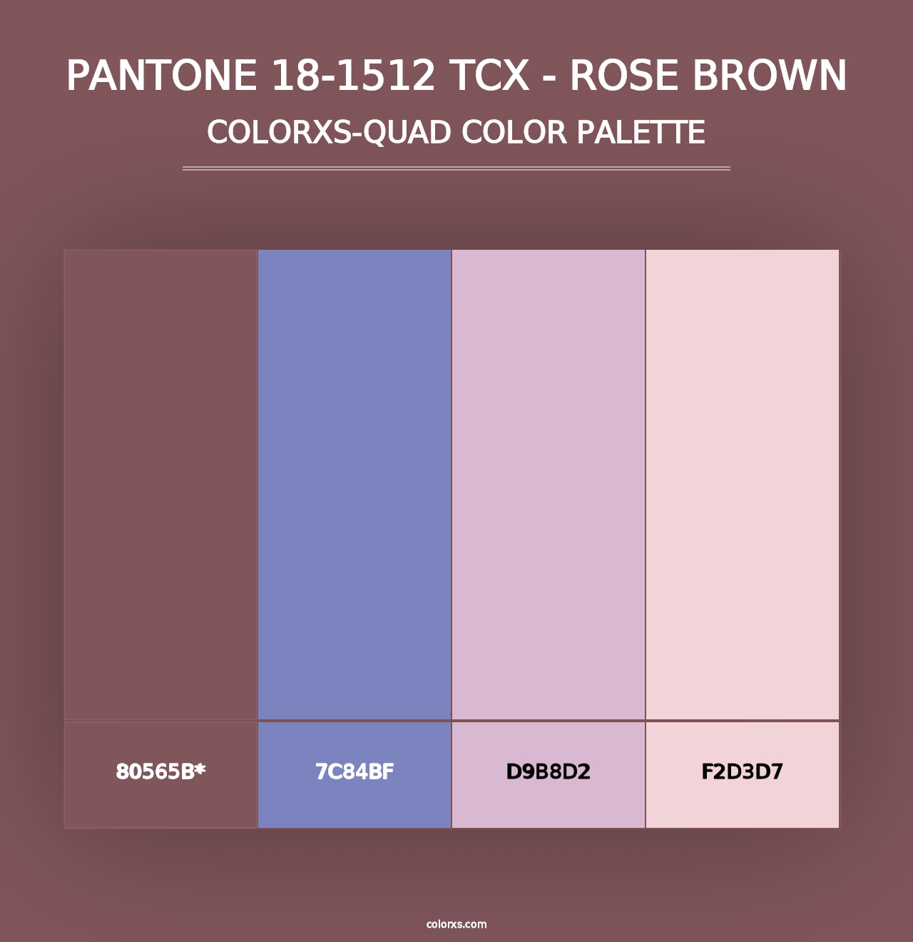 PANTONE 18-1512 TCX - Rose Brown - Colorxs Quad Palette