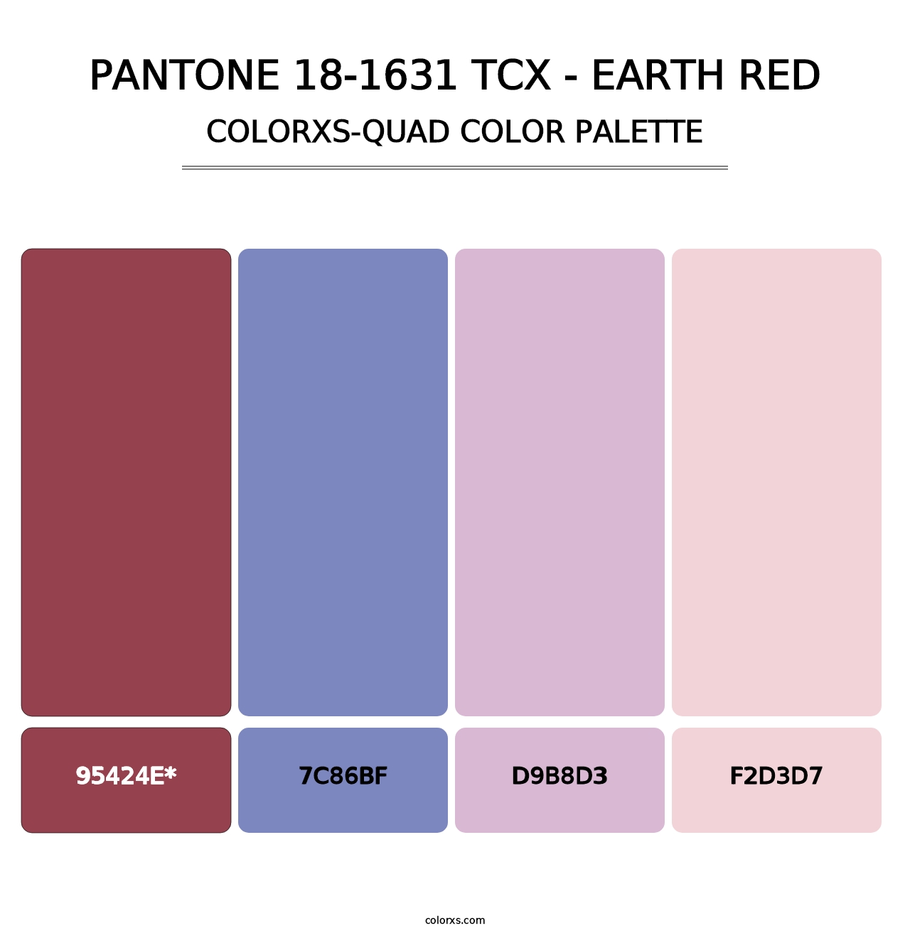 PANTONE 18-1631 TCX - Earth Red - Colorxs Quad Palette