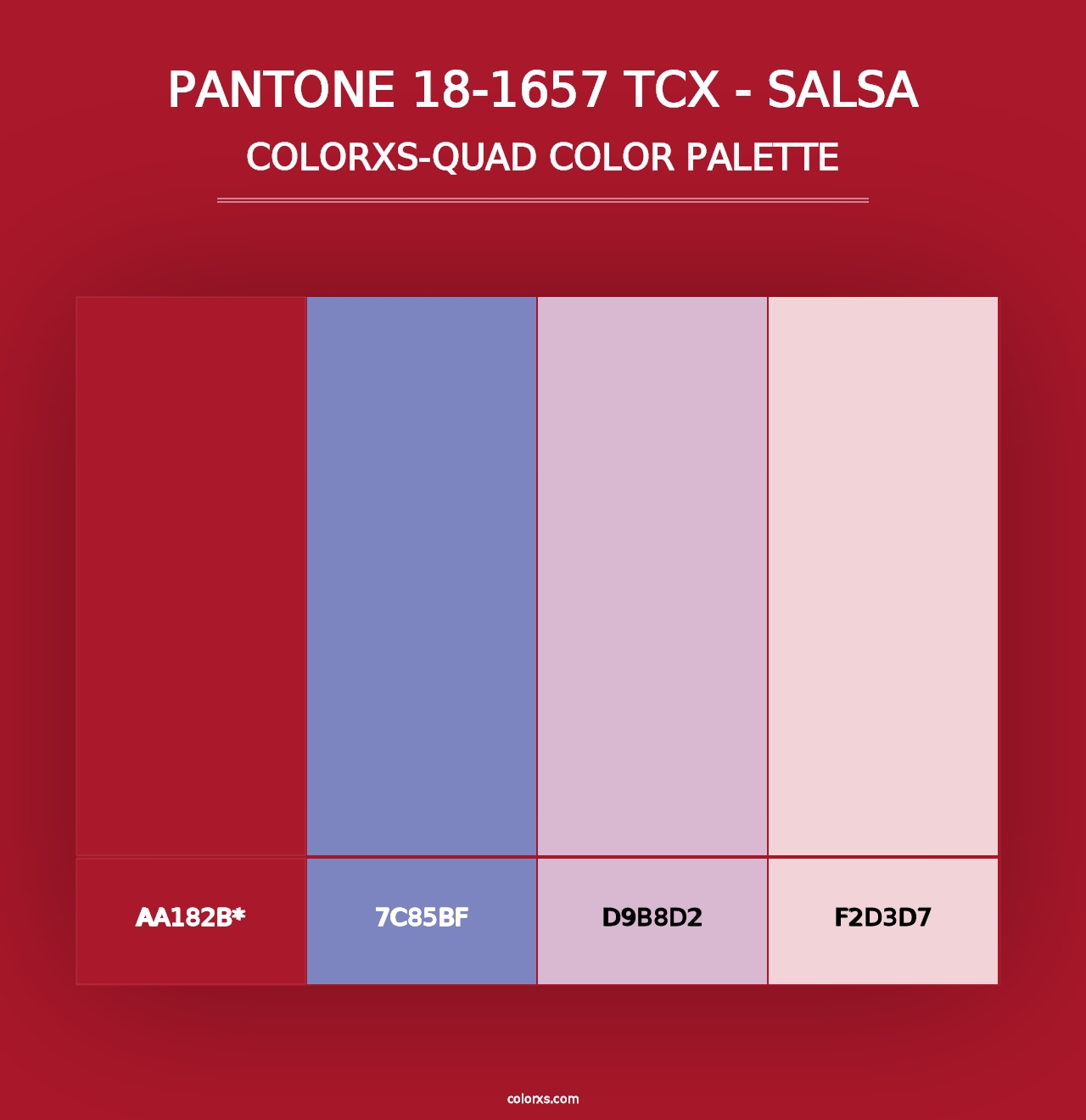 PANTONE 18-1657 TCX - Salsa - Colorxs Quad Palette