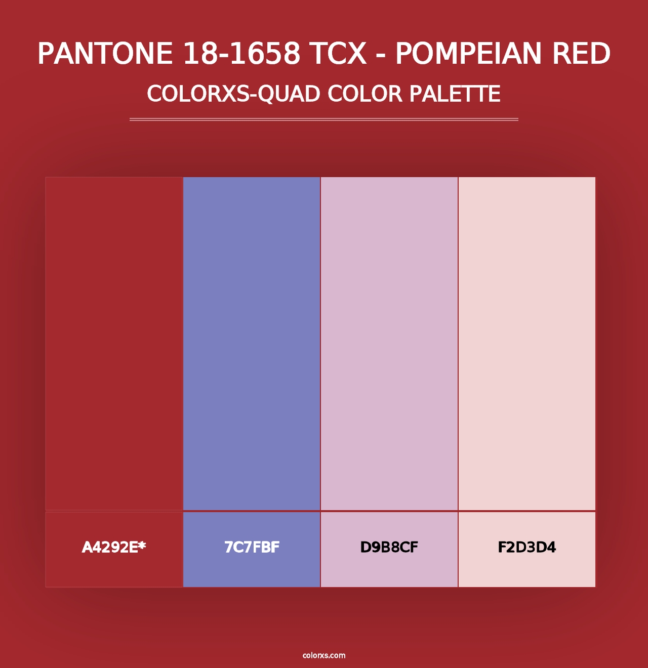 PANTONE 18-1658 TCX - Pompeian Red - Colorxs Quad Palette