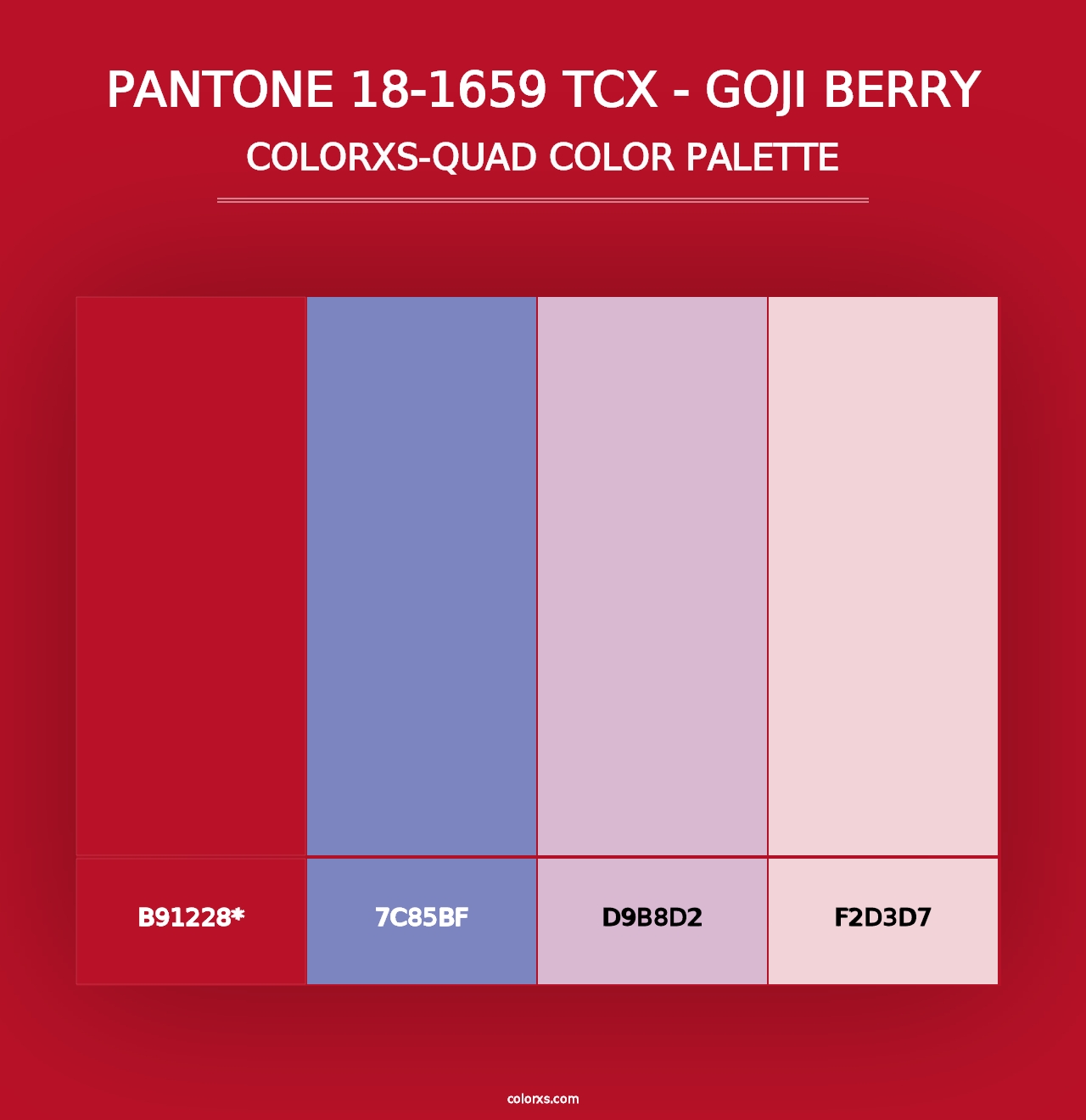 PANTONE 18-1659 TCX - Goji Berry - Colorxs Quad Palette