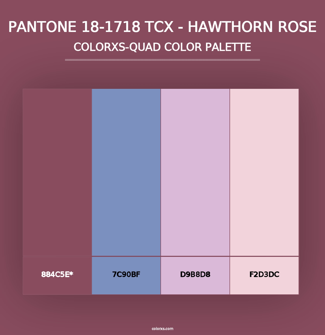 PANTONE 18-1718 TCX - Hawthorn Rose - Colorxs Quad Palette