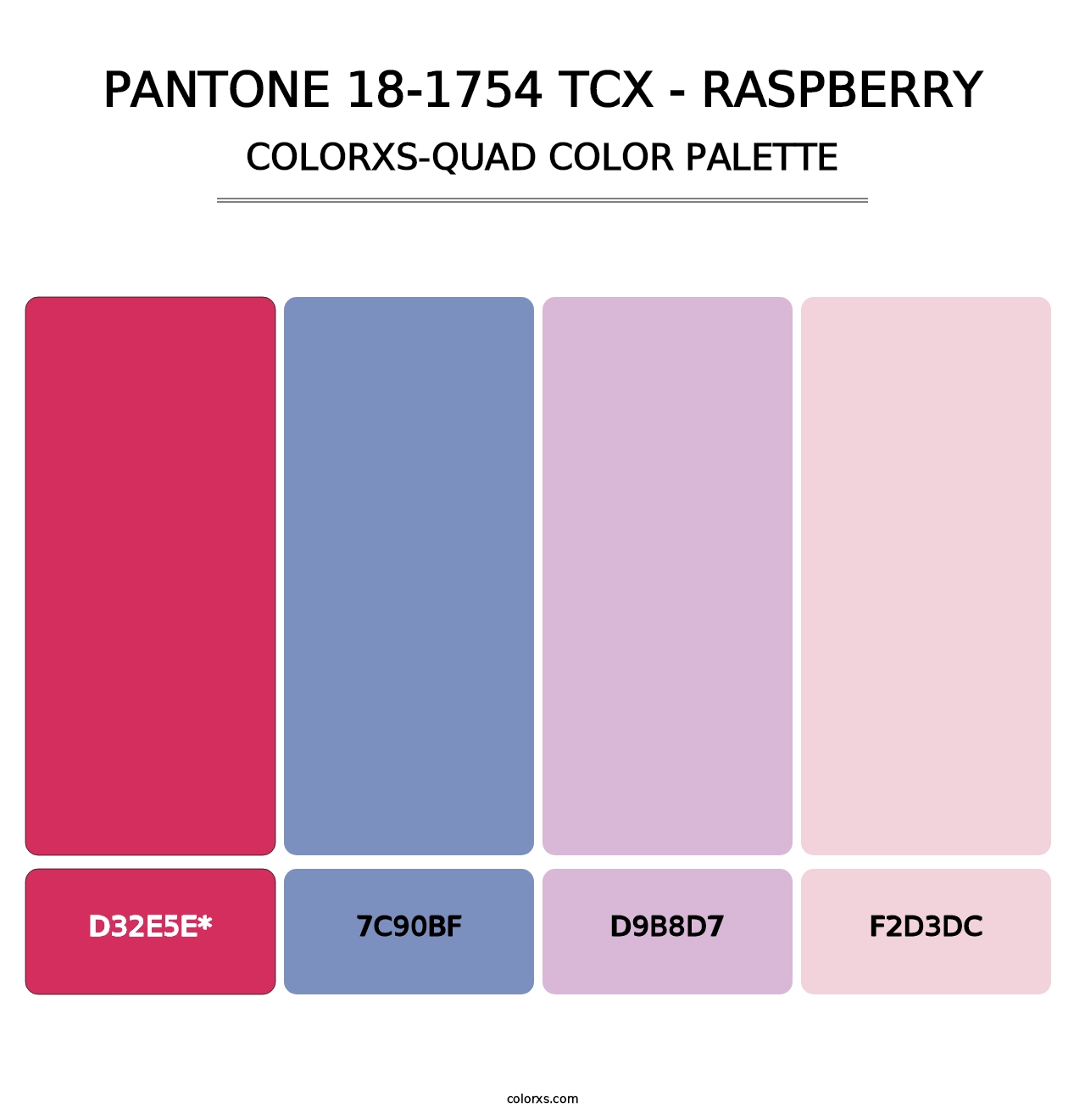 PANTONE 18-1754 TCX - Raspberry - Colorxs Quad Palette