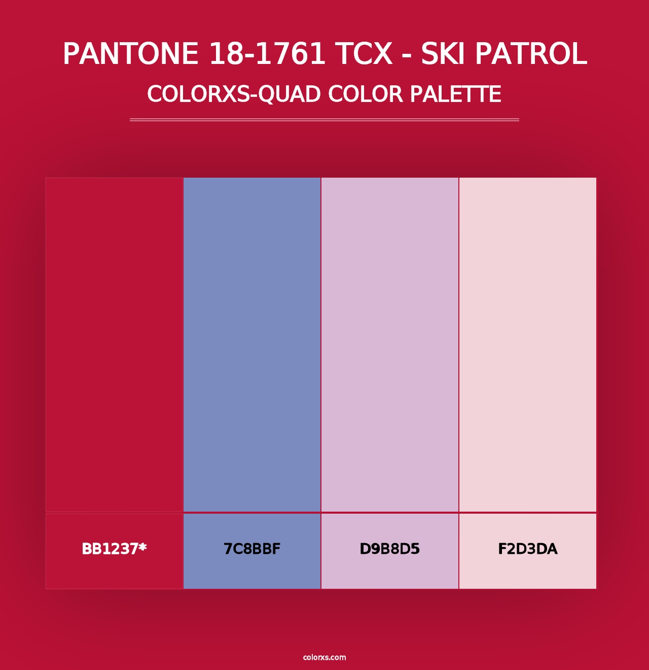 PANTONE 18-1761 TCX - Ski Patrol - Colorxs Quad Palette