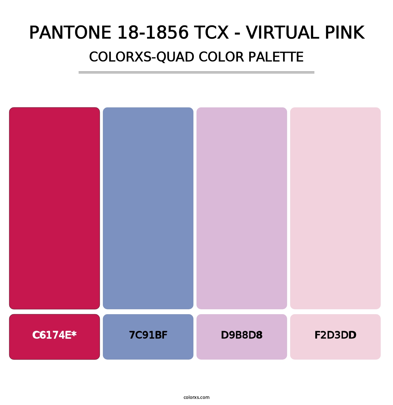 PANTONE 18-1856 TCX - Virtual Pink - Colorxs Quad Palette