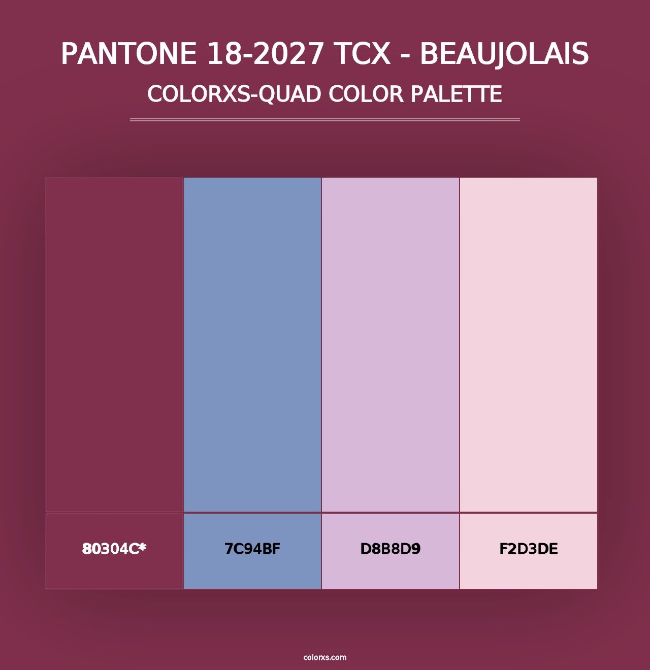 PANTONE 18-2027 TCX - Beaujolais - Colorxs Quad Palette