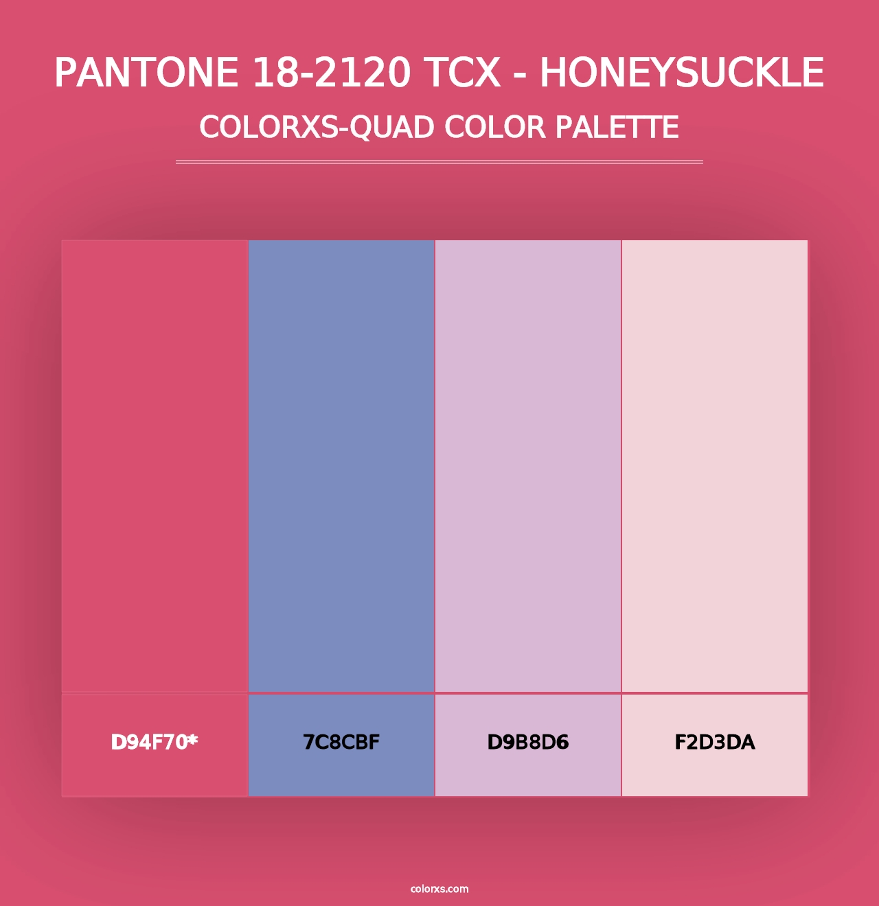 PANTONE 18-2120 TCX - Honeysuckle - Colorxs Quad Palette