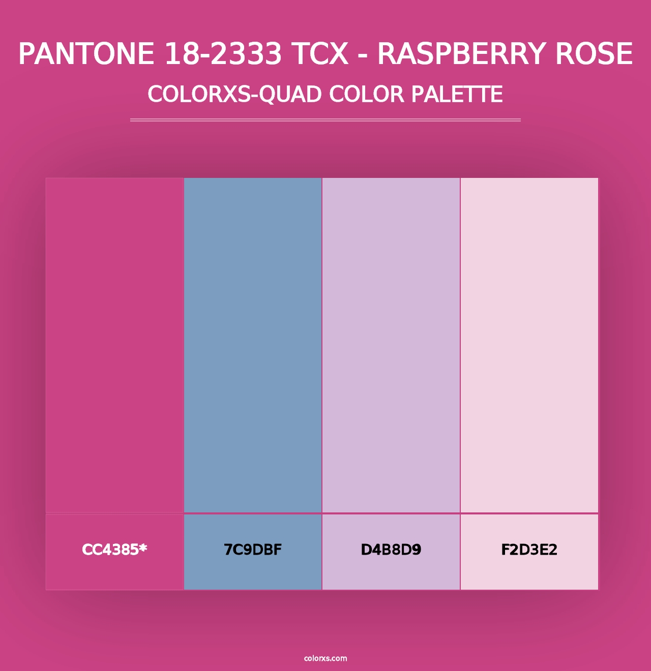 PANTONE 18-2333 TCX - Raspberry Rose - Colorxs Quad Palette