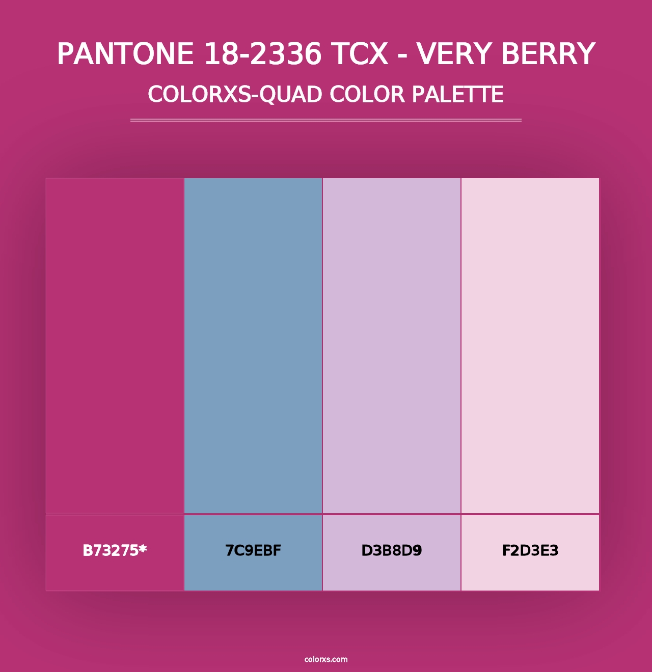 PANTONE 18-2336 TCX - Very Berry - Colorxs Quad Palette