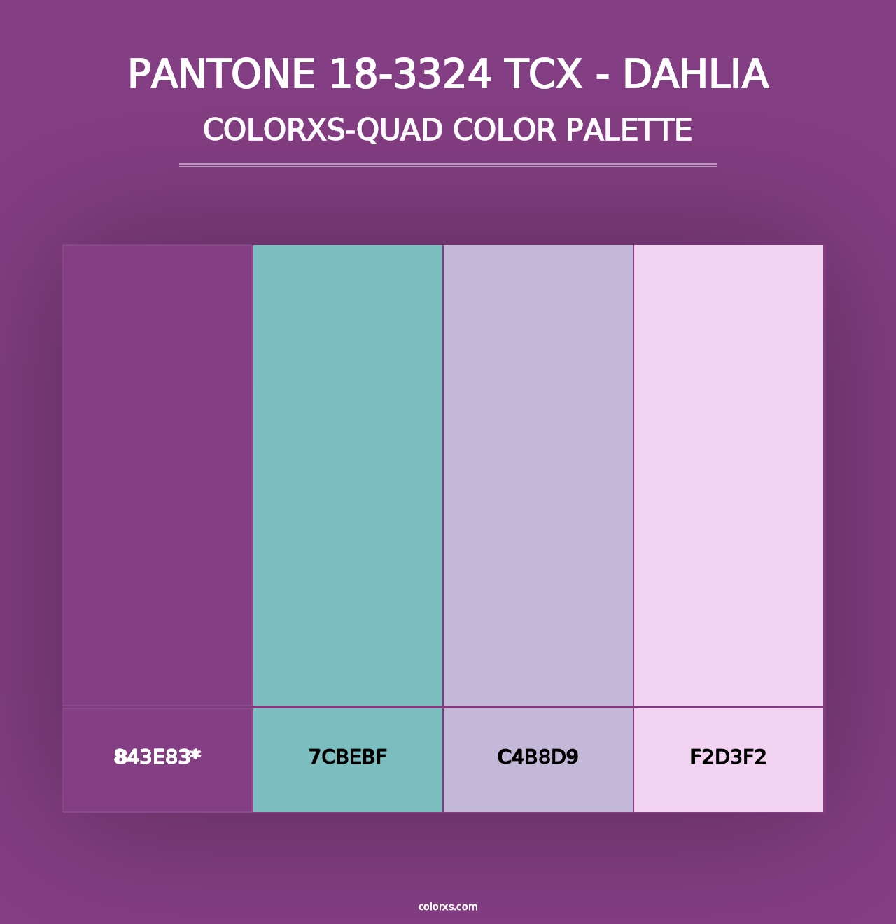 PANTONE 18-3324 TCX - Dahlia - Colorxs Quad Palette