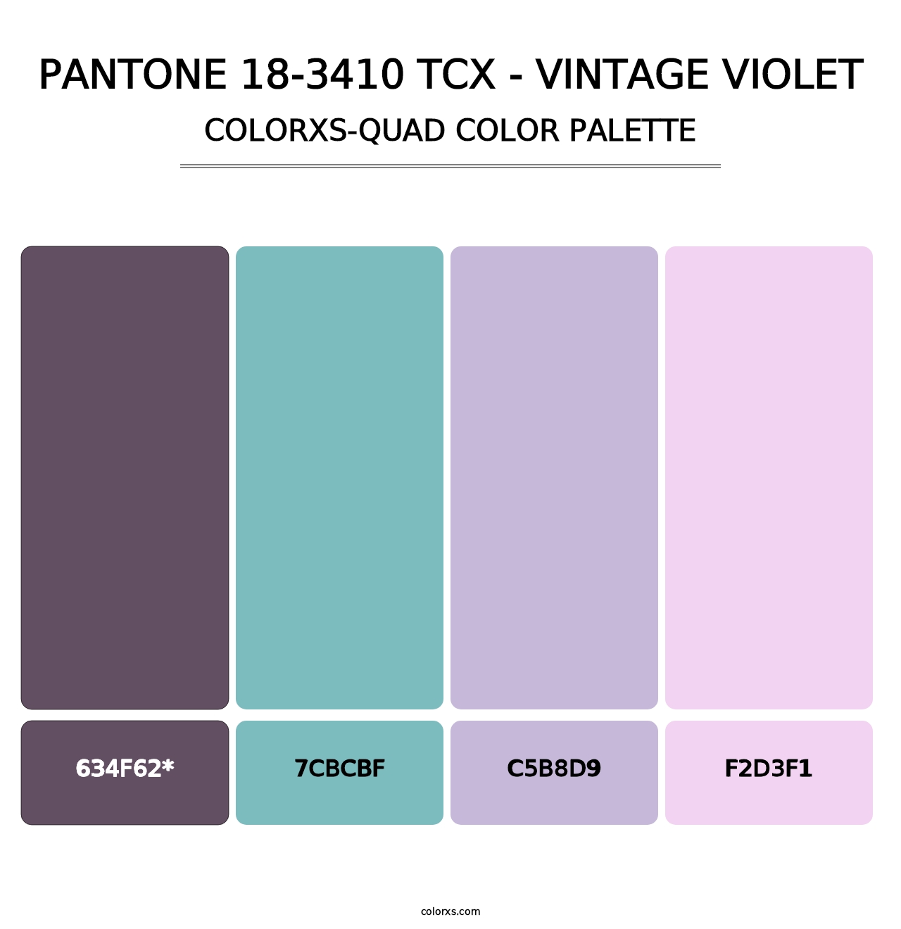 PANTONE 18-3410 TCX - Vintage Violet - Colorxs Quad Palette