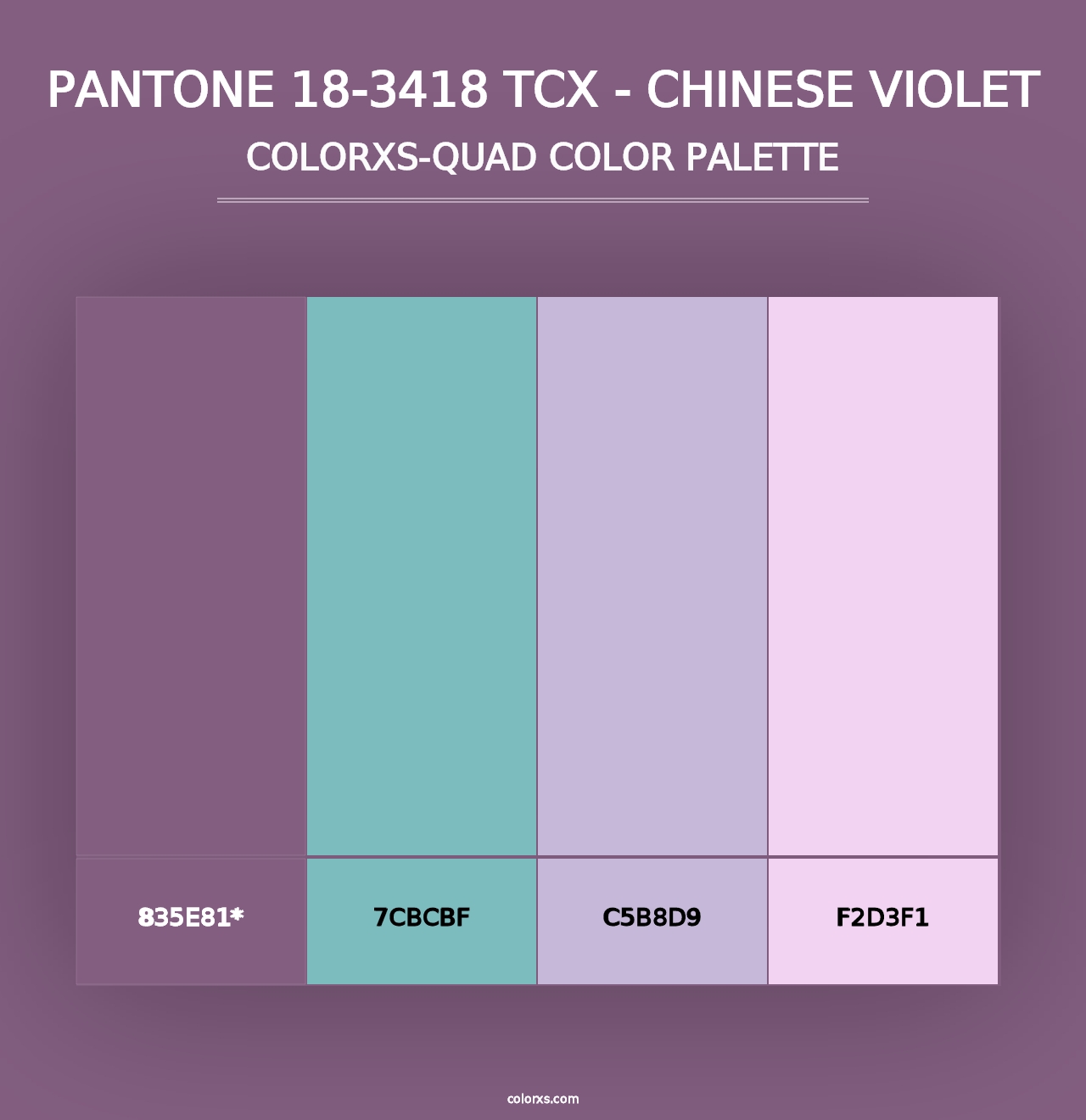 PANTONE 18-3418 TCX - Chinese Violet - Colorxs Quad Palette