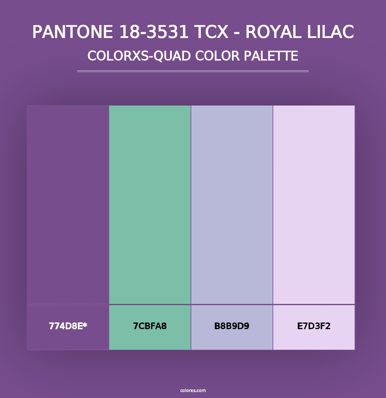 PANTONE 18-3531 TCX - Royal Lilac - Colorxs Quad Palette