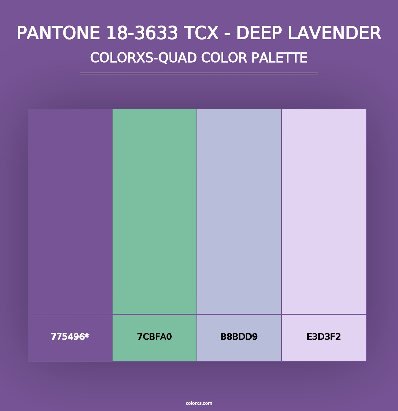 PANTONE 18-3633 TCX - Deep Lavender - Colorxs Quad Palette