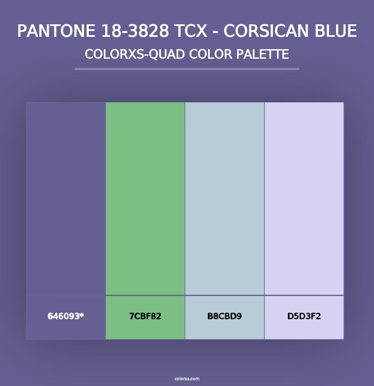 PANTONE 18-3828 TCX - Corsican Blue - Colorxs Quad Palette