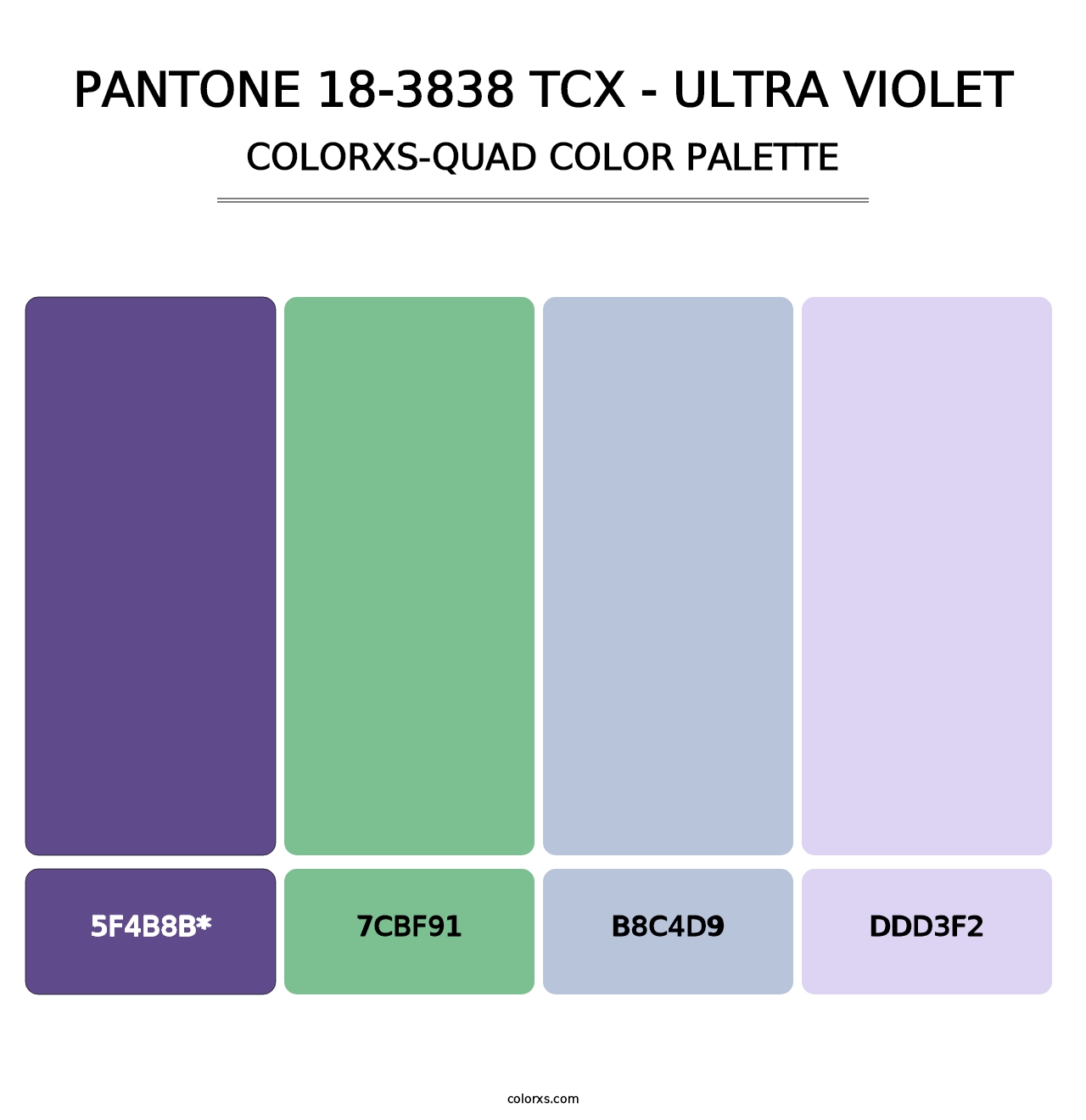 PANTONE 18-3838 TCX - Ultra Violet - Colorxs Quad Palette