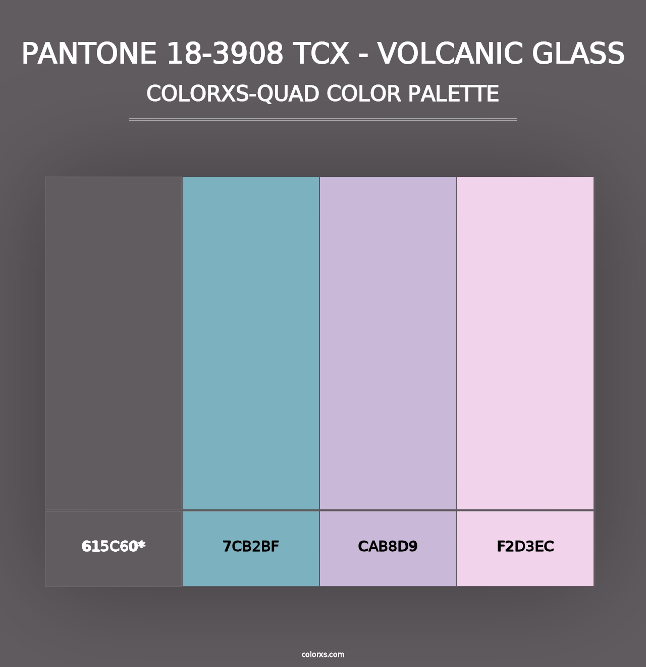 PANTONE 18-3908 TCX - Volcanic Glass - Colorxs Quad Palette