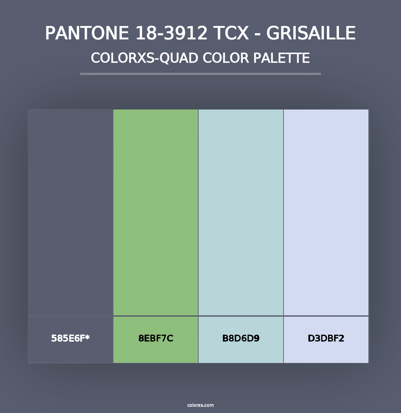 PANTONE 18-3912 TCX - Grisaille - Colorxs Quad Palette