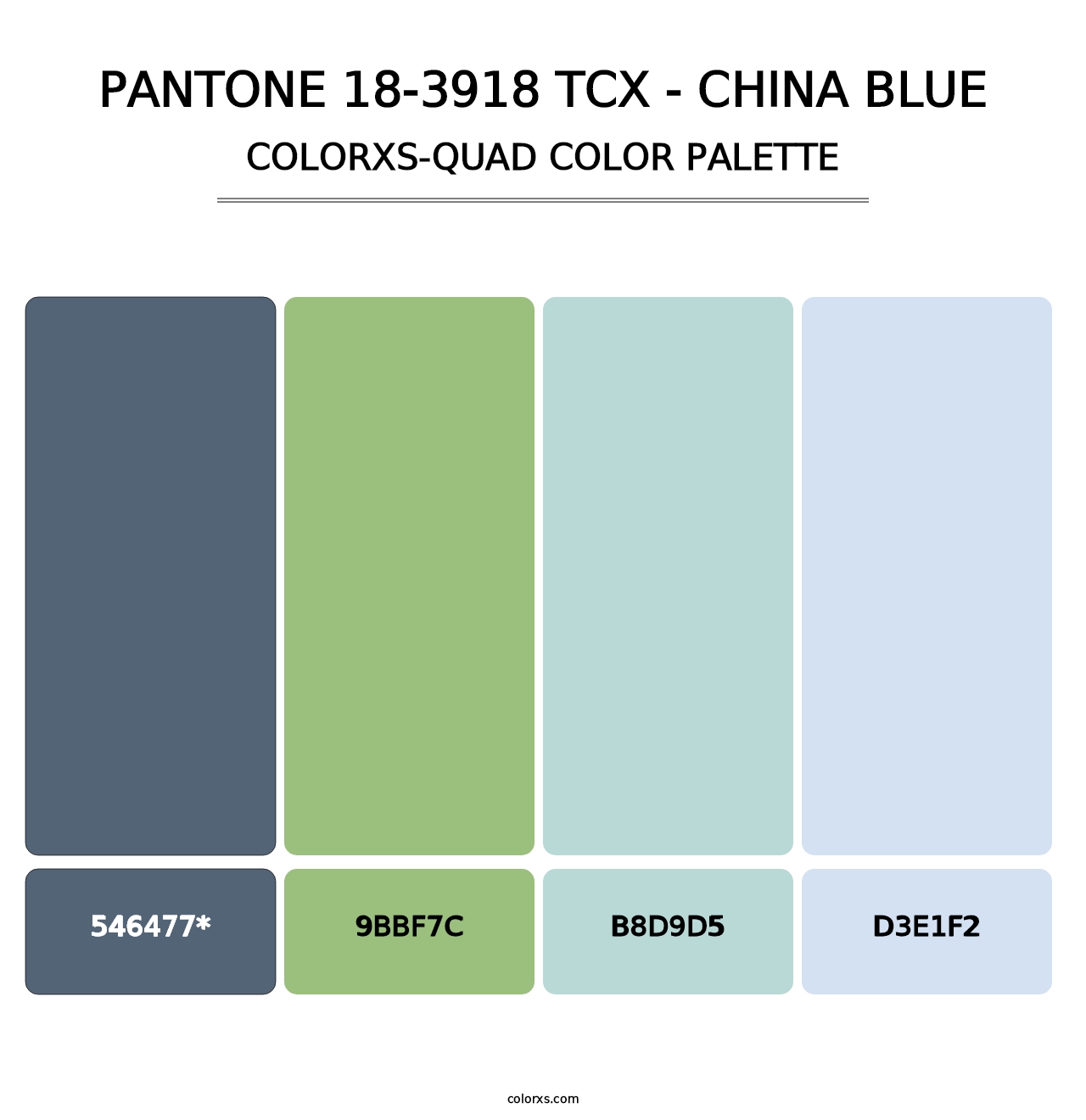 PANTONE 18-3918 TCX - China Blue - Colorxs Quad Palette