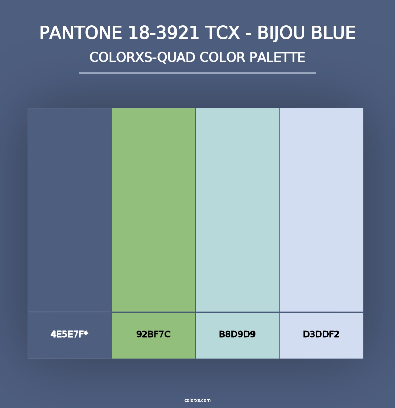 PANTONE 18-3921 TCX - Bijou Blue - Colorxs Quad Palette