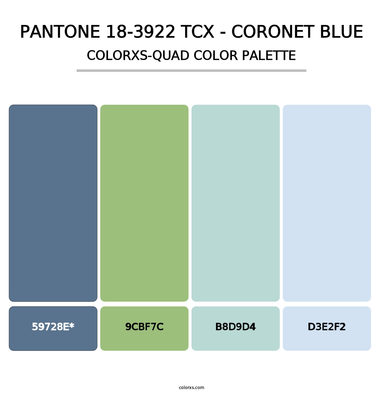 PANTONE 18-3922 TCX - Coronet Blue - Colorxs Quad Palette