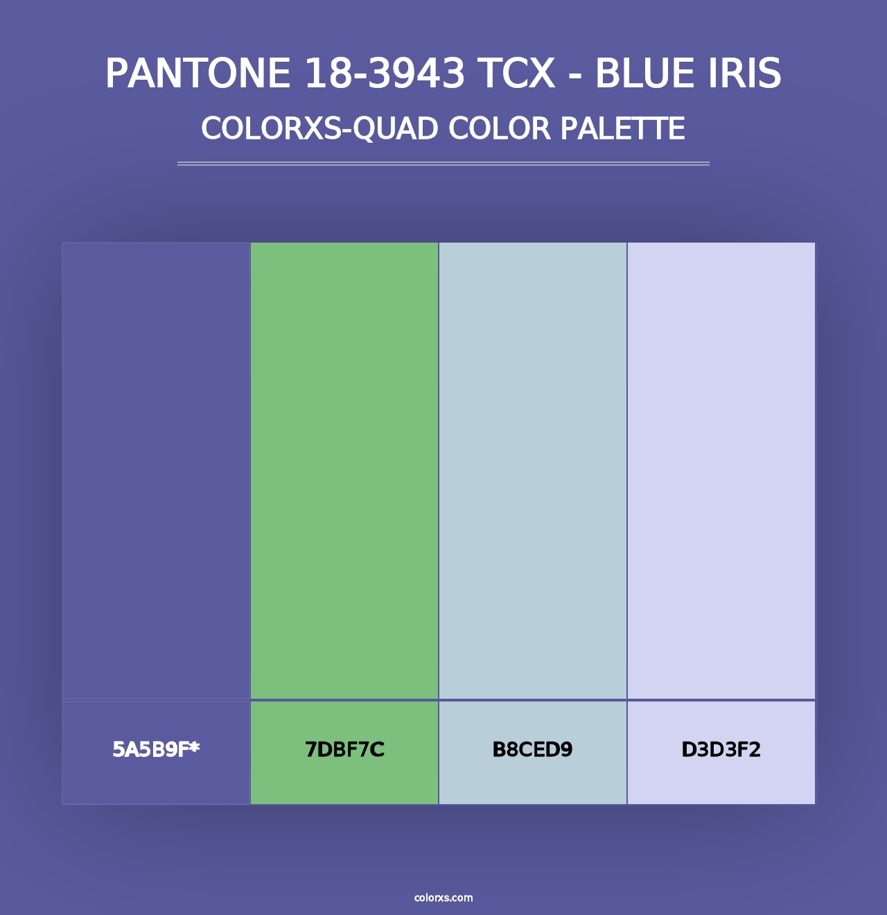 PANTONE 18-3943 TCX - Blue Iris - Colorxs Quad Palette