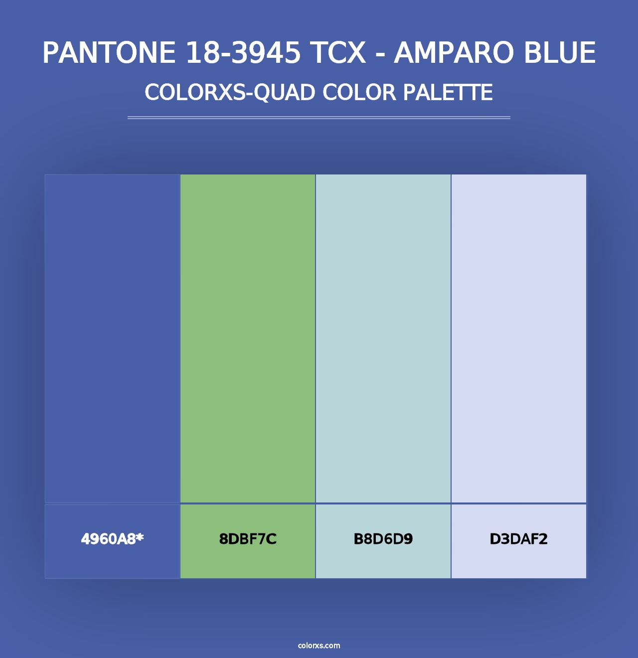 PANTONE 18-3945 TCX - Amparo Blue - Colorxs Quad Palette